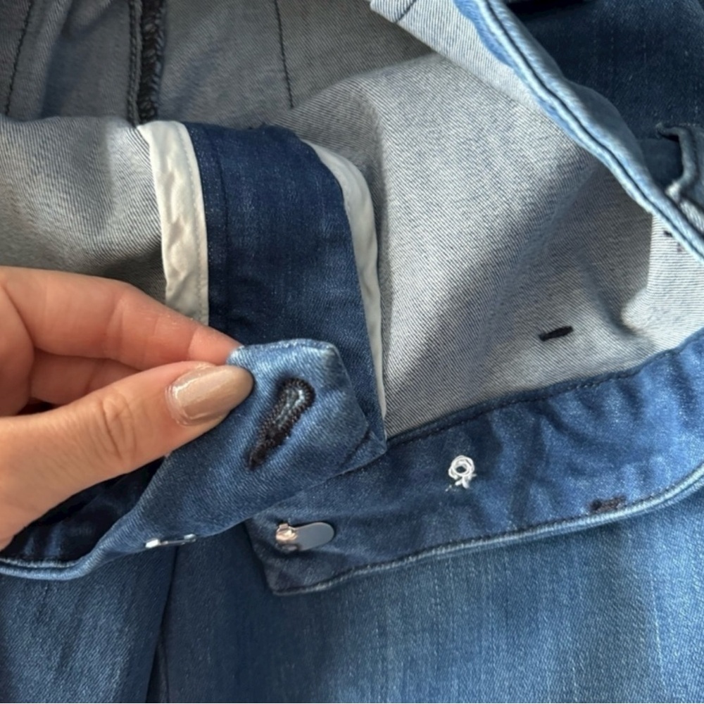 FRANK & EILEEN Kinsale Pants in 1977 Medium Wash Size 2 -- Missing Button - Picture 7 of 8